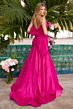 Ava Presley 26422 Cowl Neck Back Bow Trumpet Dress