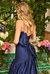 Ava Presley 26422 Cowl Neck Back Bow Trumpet Dress