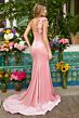 Ava Presley 26521 High Slit One-Shoulder Rosette Dress
