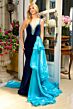 Ava Presley 39556 Side Tail Beaded Plunging Neck Dress