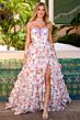Ava Presley 42208 Strapless Floral High Slit Dress