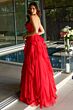 Ava Presley 42209 Ruffle Skirt Plunging Neck Dress