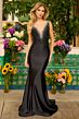 Ava Presley 42230 Sheer Side Plunging V-Neck Dress