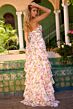 Ava Presley 42235 Floral A-Line Ruffle High Slit Dress