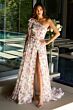 Ava Presley 42237 High Slit Floral One-Shoulder Bow Dress