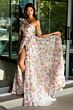 Ava Presley 42237 High Slit Floral One-Shoulder Bow Dress