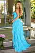 Ava Presley 42242 Drop Waist High Slit Ruffle Dress