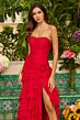 Ava Presley 42242 Drop Waist High Slit Ruffle Dress