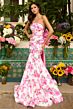 Ava Presley 42244 Back Bow Beaded Neck Floral Dress