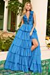 Ava Presley 42257 Beaded Bodice High Slit Ruffle Dress