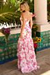 Ava Presley 42258 Spaghetti Strap Tiered Skirt Floral Dress