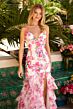 Ava Presley 42258 Spaghetti Strap Tiered Skirt Floral Dress