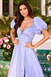 Ava Presley 42269 Puff Sleeve A-Line Tie Back Dress