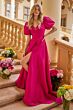 Ava Presley 42269 Puff Sleeve A-Line Tie Back Dress