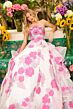 Ava Presley 42292 Strapless Tiered Skirt Floral Dress