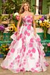 Ava Presley 42292 Strapless Tiered Skirt Floral Dress
