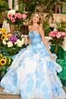 Ava Presley 42292 Strapless Tiered Skirt Floral Dress