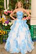 Ava Presley 42292 Strapless Tiered Skirt Floral Dress
