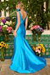 Ava Presley 42308 V-Back Bow Shoulder Satin Dress