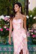 Ava Presley 42309 Lace-Up Back Strapless Brocade Dress