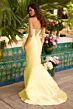 Ava Presley 42310 Ruffle Slit Strapless Satin Dress