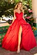 Ava Presley 42314 Basque Waist High Slit Dress