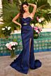 Ava Presley 42316 High Slit Lace-Up Back Strapless Dress