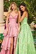 Ava Presley 42318 Beaded Strapless Neck Basque Waist Dress