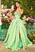 Ava Presley 42318 Beaded Strapless Neck Basque Waist Dress