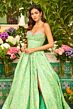 Ava Presley 42318 Beaded Strapless Neck Basque Waist Dress