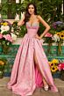 Ava Presley 42318 Beaded Strapless Neck Basque Waist Dress