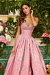 Ava Presley 42318 Beaded Strapless Neck Basque Waist Dress