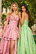 Ava Presley 42321 Tiered Skirt Basque Waist Jacquard Dress