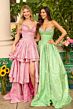 Ava Presley 42321 Tiered Skirt Basque Waist Jacquard Dress