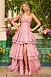 Ava Presley 42321 Tiered Skirt Basque Waist Jacquard Dress