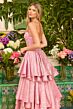 Ava Presley 42321 Tiered Skirt Basque Waist Jacquard Dress