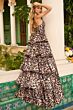 Ava Presley 42359 Ruffle Skirt Strapless Animal Print Dress