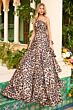 Ava Presley 42359 Ruffle Skirt Strapless Animal Print Dress