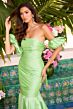 Ava Presley 47172 Puff Sleeve Cutout Bow Back Dress