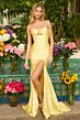 Ava Presley 47180 Basque Waist High Slit Strapless Dress