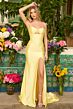 Ava Presley 47180 Basque Waist High Slit Strapless Dress