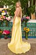 Ava Presley 47181 Cowl Neck High Slit Charmeuse Dress