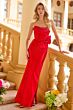 Ava Presley 47198 Side Slit Beaded Front Bow Dress
