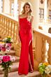 Ava Presley 47198 Side Slit Beaded Front Bow Dress