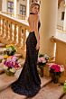 Ava Presley 47250 High Slit Plunging Choker Neck Dress