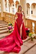 Ava Presley 47253 Removable Overskirt Plunging Neck Dress