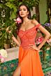 Ava Presley 47254 Basque Beaded Waist Off-The-Shoulder Dress