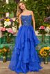 Ava Presley 47271 Strapless Beaded Bodice Layered Skirt Dress