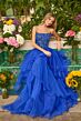 Ava Presley 47271 Strapless Beaded Bodice Layered Skirt Dress