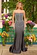 Ava Presley 47277 Corset Bodice Strapless Pearl-Beaded Dress